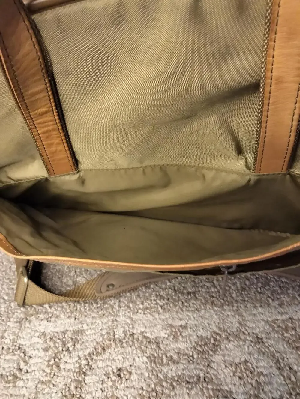 Vintage Hartmann Tan Ballistic Nylon Leather Messenger Bag Briefcase